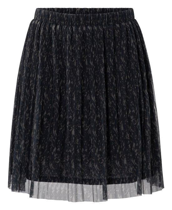 Yaya Printed jersey mesh mini skirt blueberry blue dessin