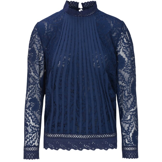 One Two Luxzuz Laizy Blouse Dark Antiqué blue