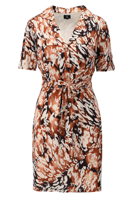 K-Design Dress Y228 -P714 with leopard design & belt