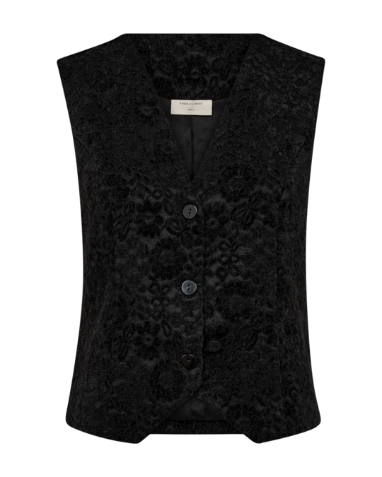 Freequent fqgry-waistcoat Black