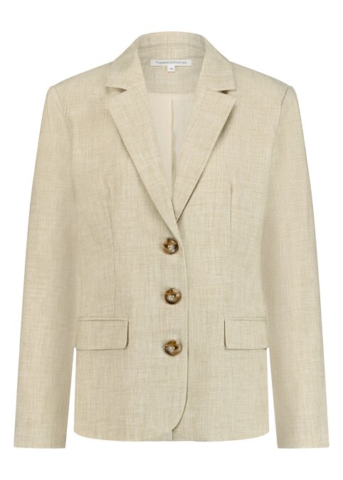 Tramontana Single-Breasted Relaxed Blazer SandMelange C11-15-802