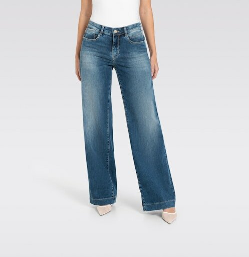 Mac rich palazzo navy heavy wash D585