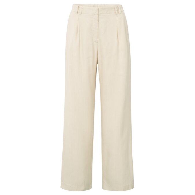 Yaya Linen mix woven wide leg trousers - L32 summer sand