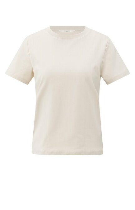 Yaya T-shirt with stitch details chalk white 01-719075-508