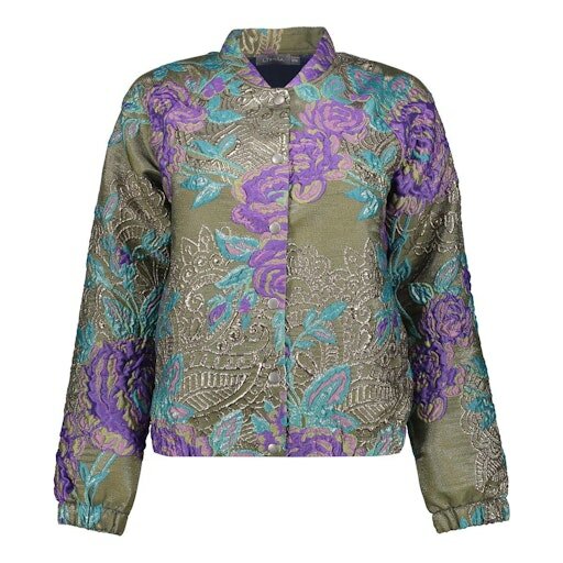 Geisha Jacket flowers lurex green/purple