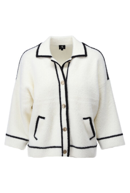 K-Design Cardigan met knopen B846 ecru