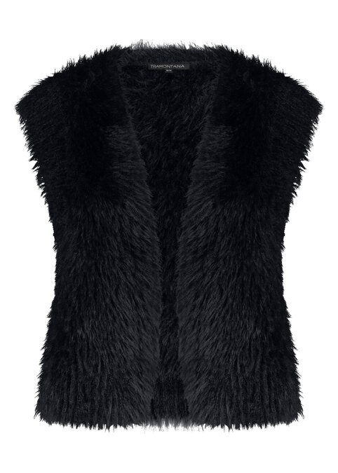 Tramontana Hairy Yarn Vest Black