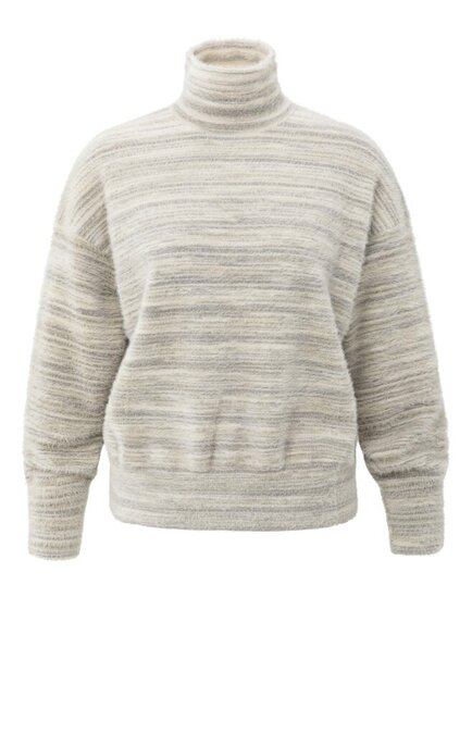 Yaya Space dye sweater brownish grey melange 01-000542-509