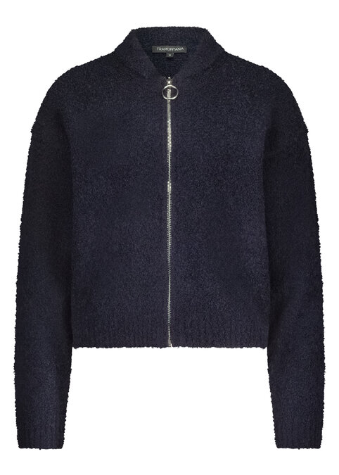Tramontana Bouclé Cardigan Zipper Midnight