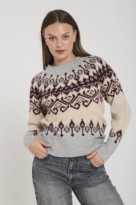 Freequent fqmerla-pullover Moonbeam mel w Med Grey Mel