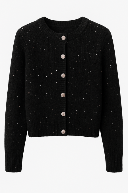 Tramontana Sequin Cardigan Black