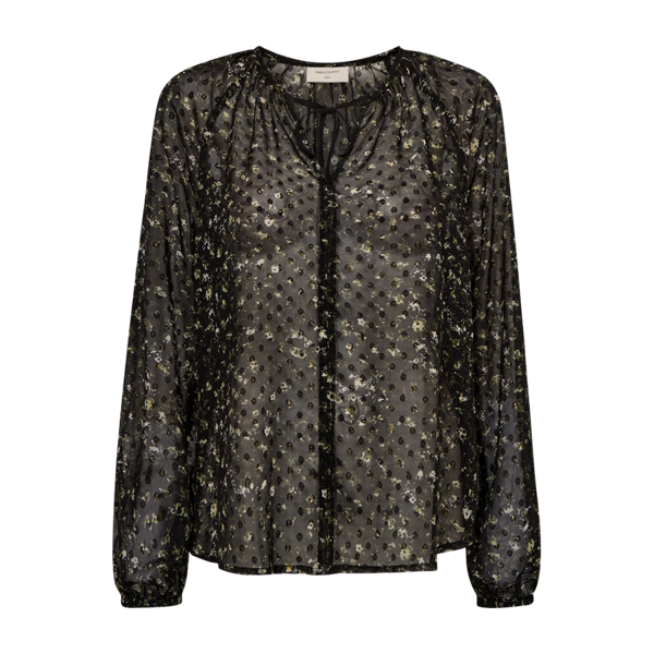Freequent fqsanda-blouse Black w. Kombu Green