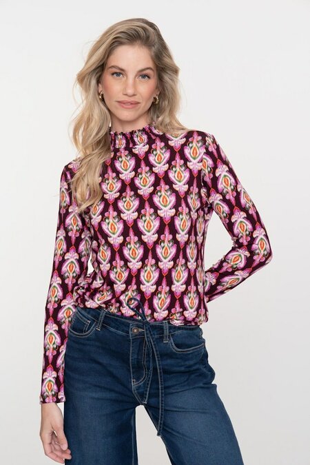 Geisha Top AOP smock col pink/green