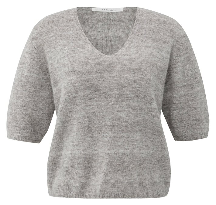 Yaya Melange knit with V-neck 01-000522-510
