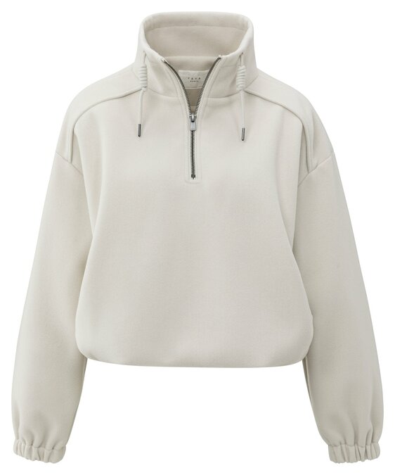 Yaya Sweatshirt with balloon sleeves cloud grey melange 01-109101-510