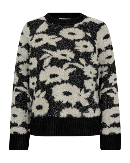 Freequent fqpantea-pullover Black w. Moonbeam Melange