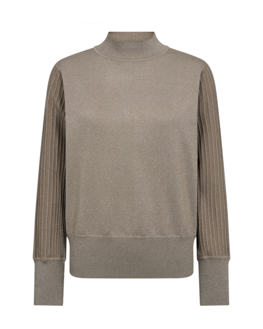 Freequent fqbisolo-pullover Desert Taupe Mel. w. Silver