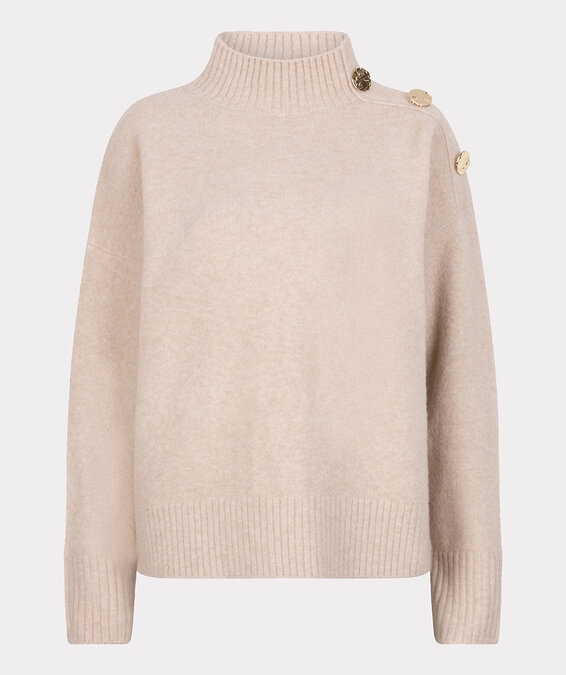 Esqualo Sweater shoulder buttons sand