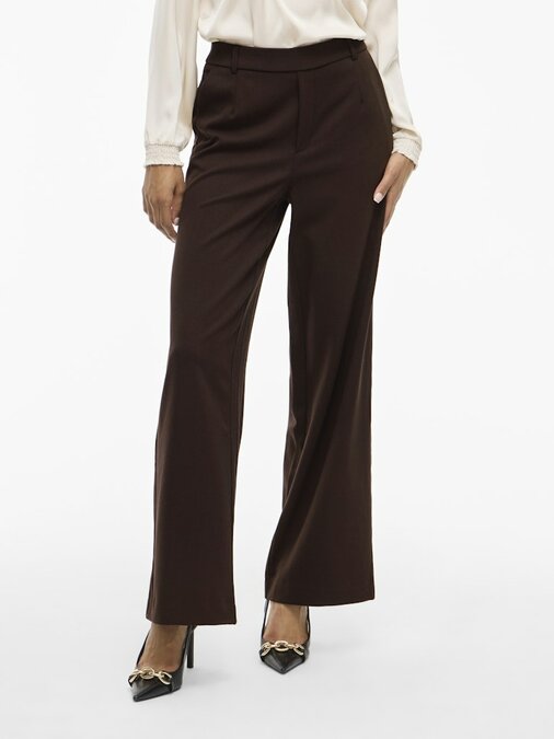 Vila vivarone hw wide pant - noos bruin