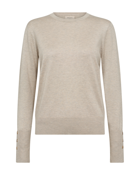 Freequent fqkatie-pullover ronde hals Moonbeam melange