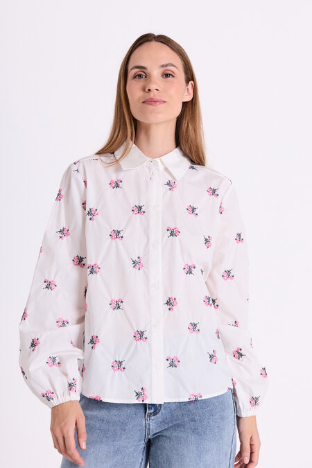 Freequent fqleila-blouse Star Off-White w. Wild Orchid