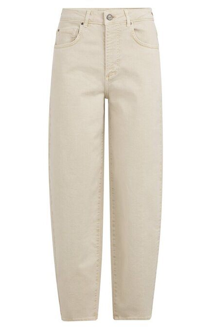 Yaya Barrel jeans with visible back seams and soft wash sandstone beige