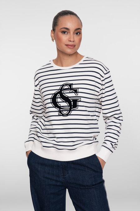 Geisha Sweat striped navy, off-white 62091-41