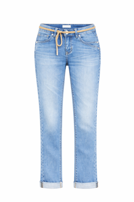 Geisha Jeans HELEN turn-up mid blue denim 000827