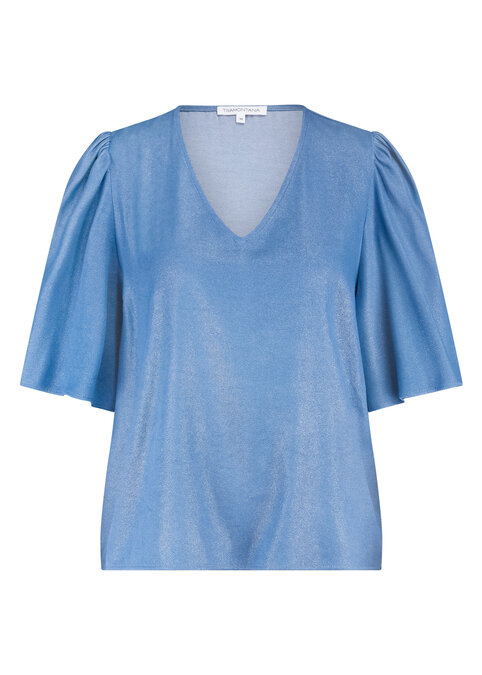 Tramontana Coated Top Butterfly Sleeves  BreezyBlue
