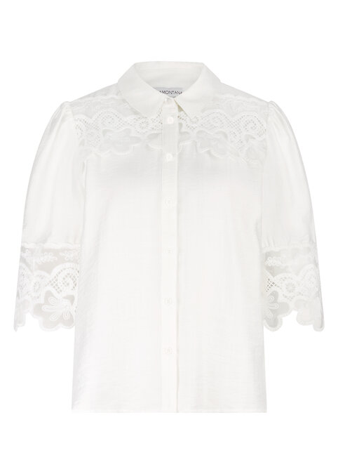Tramontana Blouse Lace Details  OffWhite