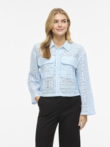 Vila vimerinda crochet l/s shirt - noos Nantucket Breeze