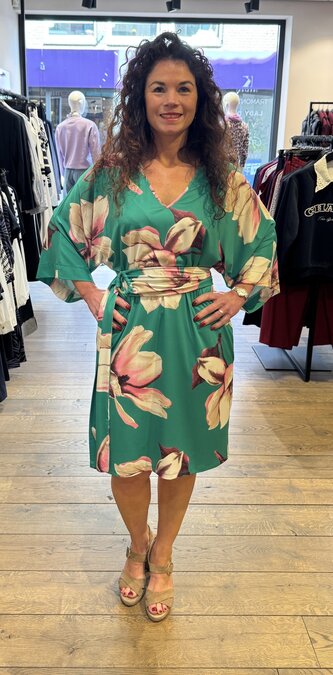 K-design V hals jurk met design C104