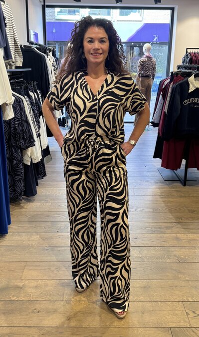 Geisha Top bi-color black, sand 63295-70