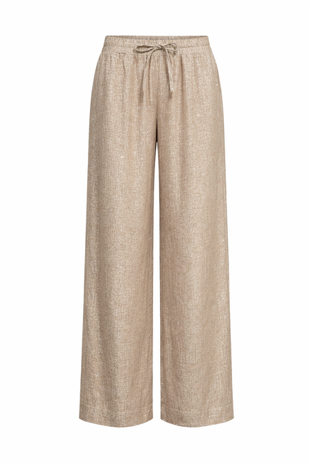 Freequent fqlavasi-pants Sand Melange met zilver draad