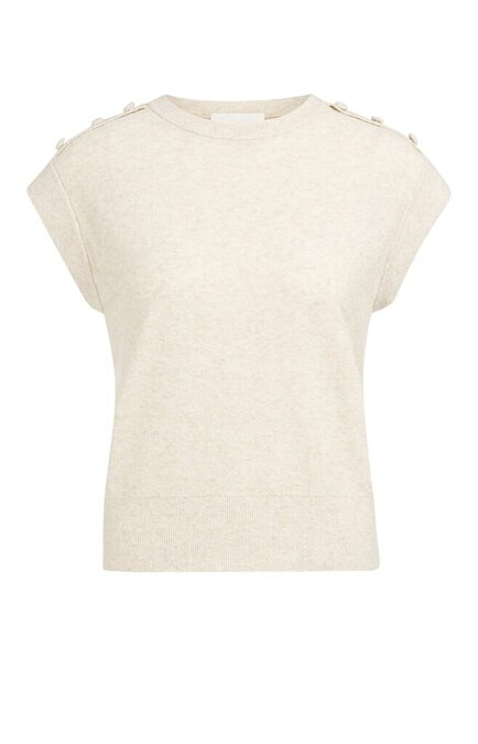 Yaya Towel knit sleeveless sweater creme beige melange