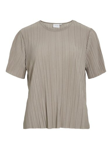 Vila viplisa o-neck s/s top - noos Simply Taupe