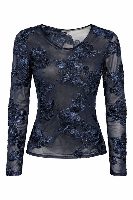 One Two Luxzuz Florana T-Shirt 560 Dress Blues