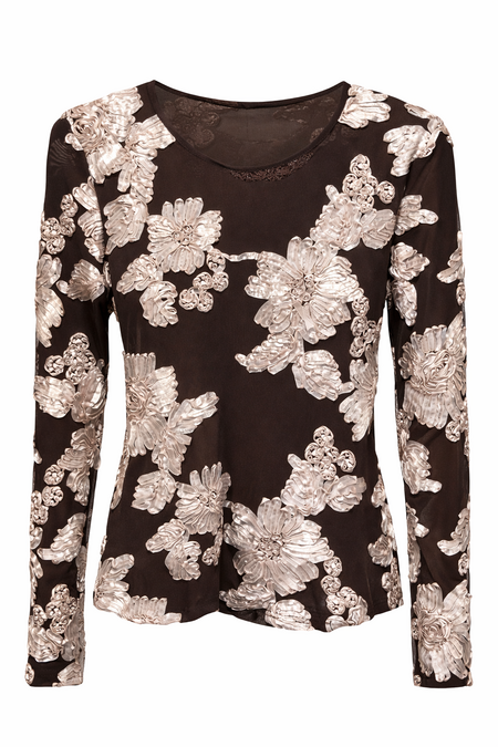 One Two Luxzuz Florana T-Shirt 793 Chocolate Plum