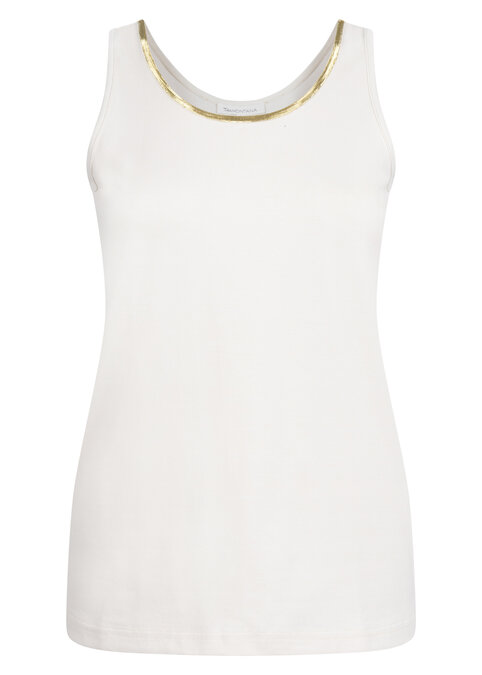 Tramontana Singlet Lurex Tape  Stone
