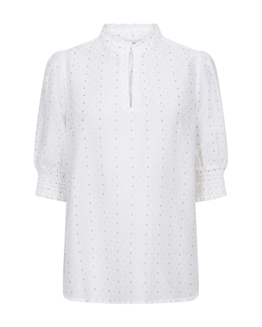 Freequent fqflory-blouse Brilliant White w. Silver