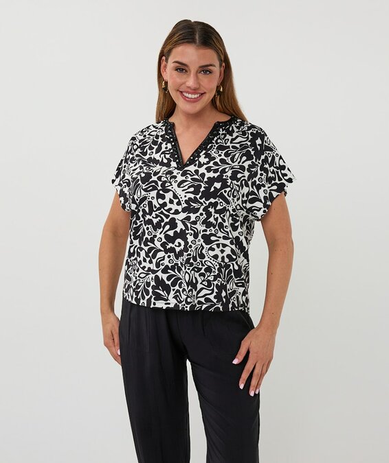 Esqualo Top Golden print