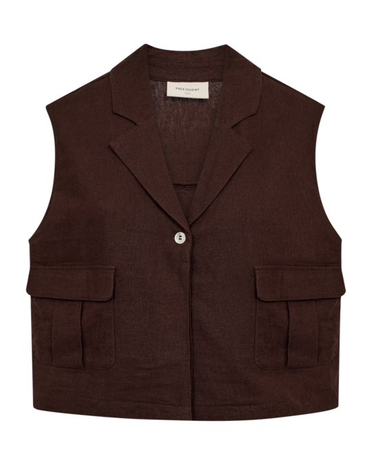 Freequent fqlava-waistcoat Coffee Bean