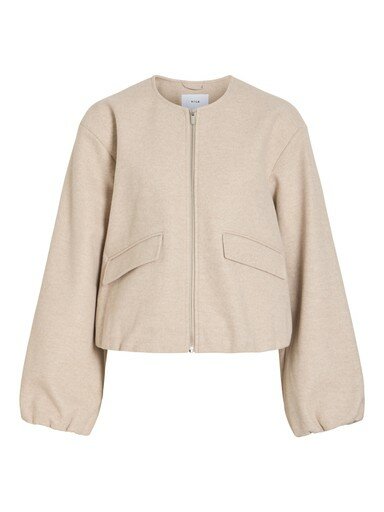 Vila vibalou l/s zipper jacket/tes Super Light Natural Melan