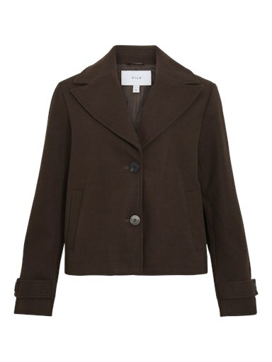 Vila visolo l/s short jacket/tes/2 Coffee Bean