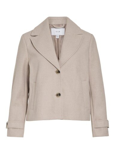 Vila visolo l/s short jacket/tes/2 Natural Melange