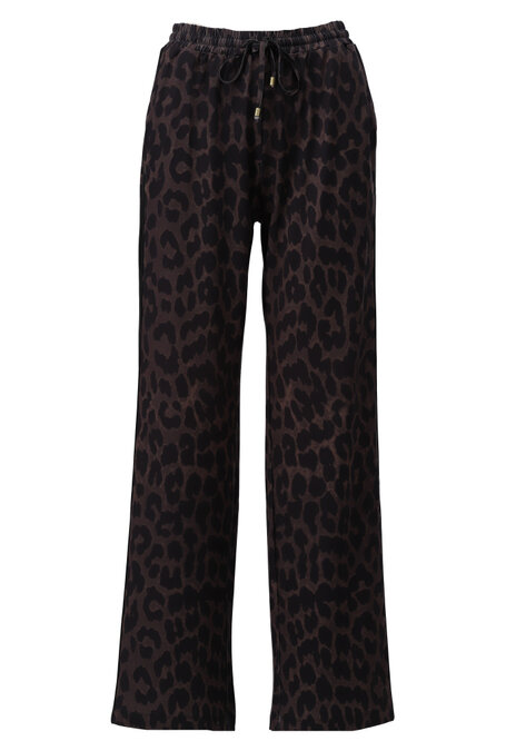 K-Design Broek met luipaardprint & strepen D322-P161