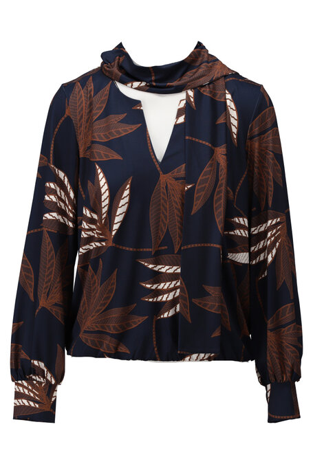 K-Design Top met sjaaltje & print D307-P154