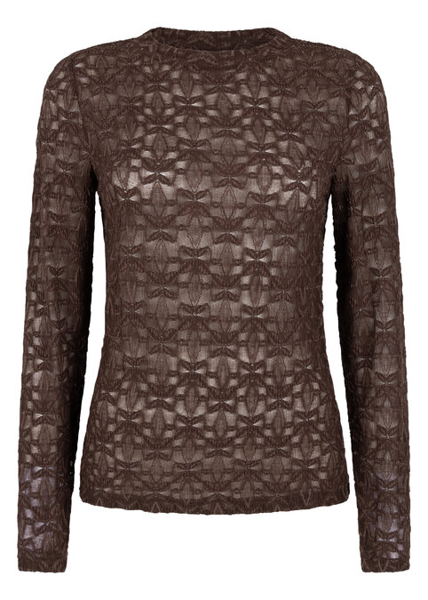 Tramontana Stretch Lace Top Chocolate