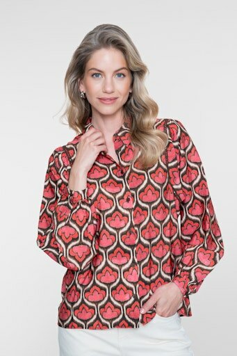 Geisha blouse red/brown 63641-20 red/brown