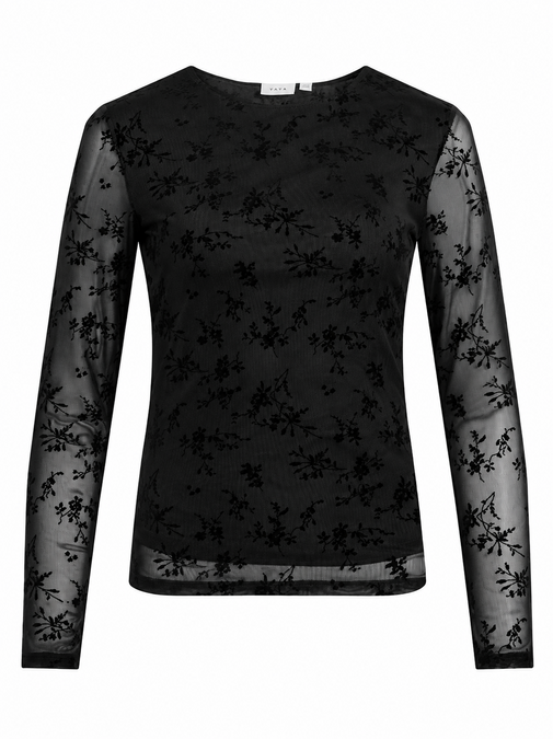 Vila vifrea o-neck l/s top Black Beauty
